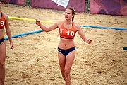 Deutsch: Beachhandball bei den Olympischen Jugendspielen 2018; Tag 5, 10. November 2018; Mädchen, Hauptrunde - Kroatien-Niederlande 1:2 English: Beach handball at the 2018 Summer Youth Olympics at 11 October 2018 – Girls Main Round – Croatia-Netherlands 1:2