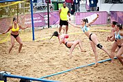 Deutsch: Beachhandball bei den Olympischen Jugendspielen 2018; Tag 6, 12. Oktober 2018; Mädchen, Hauptrundenspiel – Chinese Taipei (Taiwan)-Argentinien 1:2 English: Beach handball at the 2018 Summer Youth Olympics at 12 October 2018 – Girls Main Round – Chinese Taipei (Taiwan)-Argentina 1:2