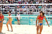 Deutsch: Beachvolleyball bei den Olympischen Jugendspielen 2018; Tag 9, 15. Oktober 2018; Mädchen, Viertelfinale: Puerto Rico-Russland 0–2 (12–21/10–21) English: Beach volleyball at the 2018 Summer Youth Olympics at 15 October 2018 – Girls Quarterfinals: Puerto Rico-Russia 0–2 (12–21/10–21)