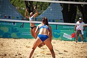 Deutsch: Beachvolleyball bei den Olympischen Jugendspielen 2018; Tag 8, 14. Oktober 2018; Mädchen, Achtelfinale – Mexiko-China 0:2 (15–21/16–21) English: Beach volleyball at the 2018 Summer Youth Olympics at 14 October 2018 – Girls Round of 16 – Mexico-China 0:2 (15–21/16–21)