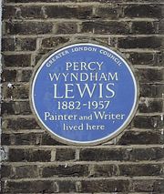 Blue Plaque Wyndham Lewis