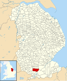 Parish outline within Lincolnshire