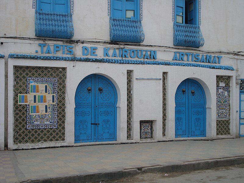 Doors, Kairouan Medina. Market and street scenes of Cairo filming location from Raiders of the Lost Ark