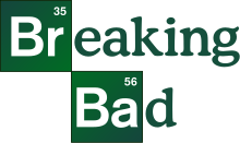 A green montage with the name "Breaking Bad" written on it—the "Br" in "Breaking" and the "Ba" in "Bad" are denoted by the chemical symbols for bromine and barium