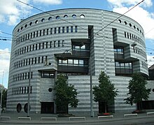 Botta building in Basel, acquired by the BIS in 1998 Building of Mario Botta, Basel (46405126).jpg