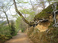 The footpath west from the Château