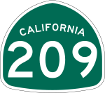 California Eyalet Rotası 209 yol levhası