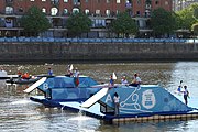 Deutsch: Kanusport bei den Olympischen Jugendspielen 2018; Tag 10, 16. Oktober 2018; Kleines Finale um die Bronzemedaille Jungen Einer-Kajak-Slalom: Tom Bouchardon (Frankreich) - George Snook (Neuseeland) English: Canoeing at the 2018 Summer Youth Olympics at 16 October 2018 – Boys' K1 slalom Bronze Medal Race: Tom Bouchardon (France) - George Snook (New Zealand)