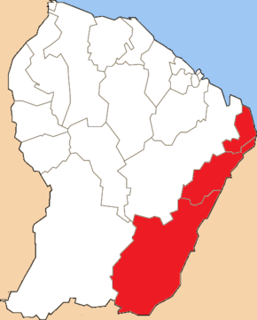 Kanton na mapě departementu Francouzská Guyana