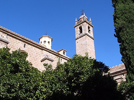 Inside the cloister of the Cartuja Monastery