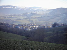 Vista del paese dalla frazione di Rustano