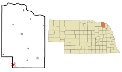 Cedar County Nebraska Incorporated and Unincorporated areas Randolph Highlighted.svg