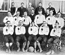 A team photo from the early days of the club in 1888, before the adoption of the now-famous hooped jerseys Celtic fc team 1888.jpg