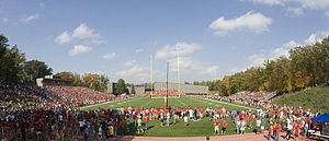 Clemens Stadium as viewed from the south stairway entrance built in 1939. October 2007.