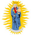 Vierge à l'enfant soutenue d'un croissant