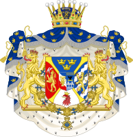 Coat of arms of Carl Ludvig (later Charles XV and IV), Crown Prince of Sweden, Skåne (1826-1844)