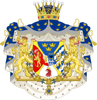 Coat of arms of Carl Ludvig (later Charles XV and IV), Crown Prince of Sweden, Duke of Skåne (1826-1844).svg