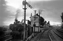 A Neath-Brecon train at Coelbren Junction shortly before closure in December 1962 Coelbren Junction station.jpg