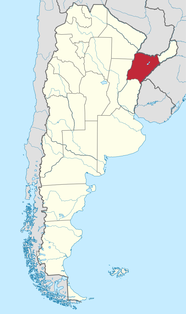 Poziția localității Provincia Corrientes