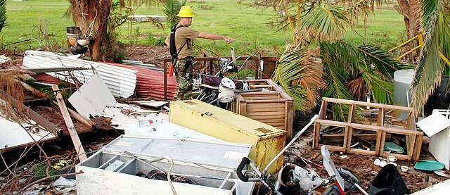 Damage on Wake Island after Typhoon Ioke.