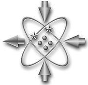 The rating badge for data systems technician, a helium atom with input/output arrows. Data Systems Technician symbol.jpg