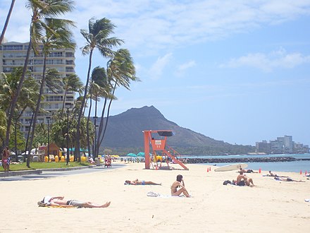 Diamond Head and Waikiki Beach in Honolulu, Hawaii