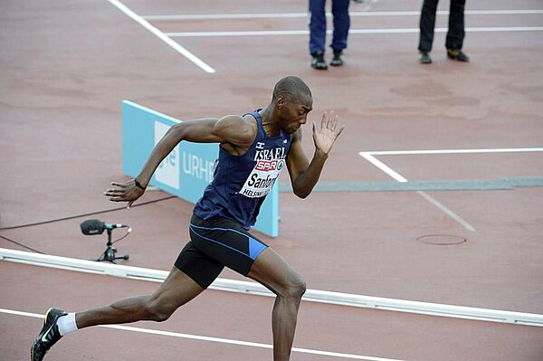 Donald Sanford finishing 4th at the 400 meters dash in the 2012 European Athletics Championships