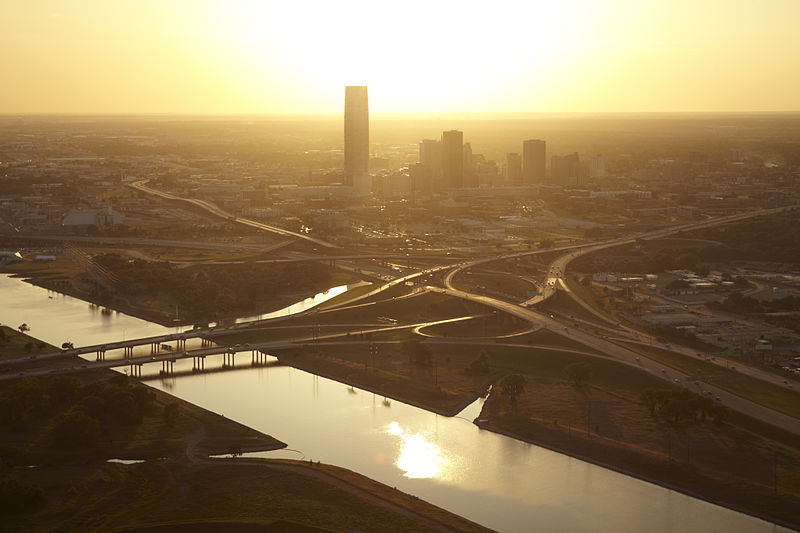 File:Downtown Oklahoma City and Oklahoma River at Sunset.jpg