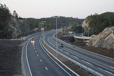 E18 highway by the Kristiansand Zoo and Amusement Park