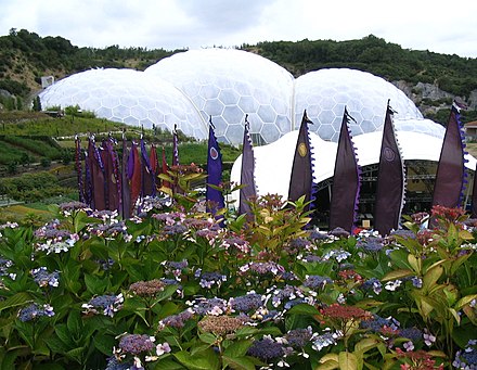 The Eden Project near St Austell, Cornwall's largest tourist attraction in terms of visitor numbers