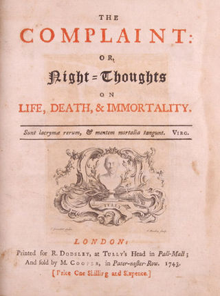 <i>Night-Thoughts</i> 1742–1745 long poem by Edward Young