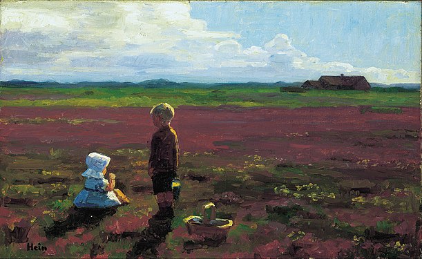 Dzieci zbierające jagody na wrzosowisku (1910)