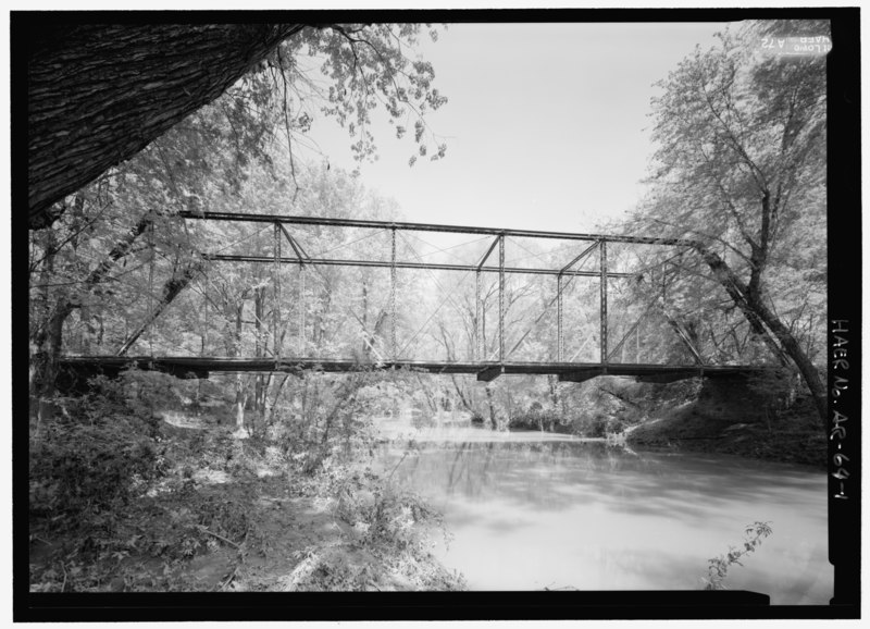 File:Elevation downstream from west - Fryer's Ford Bridge, Spanning East Fork of Point Remove Creek at Fryer Bridge Road (CR 67), Solgohachia, Conway County, AR HAER AR-64-1.tif