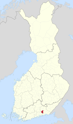 Финляндиядағы Элимякидің орналасқан жері