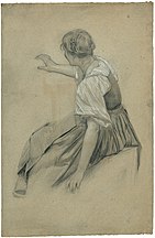 Jeune fille en dirnl, Ernst Klimt