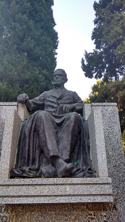 Statue in Madrid, Spain, inaugurated in 1998, replica of the statue made by Humberto Cozzo in 1929 for the Brazilian Academy of Letters in Rio de Janeiro..