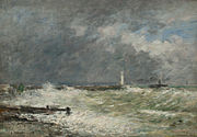 Entrée des jetées du Havre par gros temps, 1895, Musée Malraux, Le Havre