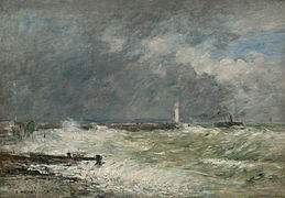 Entrée des jetées du Havre pèr gros temps (1895), Musée d'art moderne André Malraux - MuMa