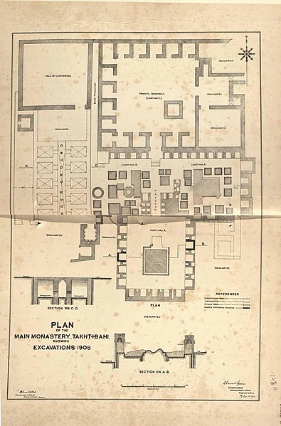 File:Excavations at Takht-i Bahi Main Monastery plan.jpg