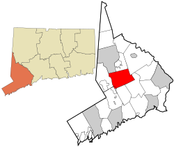 Fairfield County Connecticut incorporated and unincorporated areas Redding highlighted.svg
