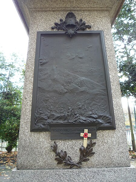 File:Finsbury Rifles attacking Gaza, on Finsbury War Memorial.jpg