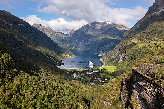 Geirangerfjorden from Flydalsjuvet‎, Norway.