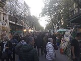 Fira de Rams de la Rambla de Catalunya, al capvespre.