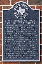 Thumbnail for File:First UMC of Giddings Texas Historical Marker.jpg