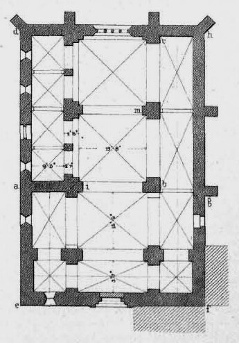 Datei:Flechtdorf monastery, Romanesque basilica, floor plan, ca. 1860.tiff