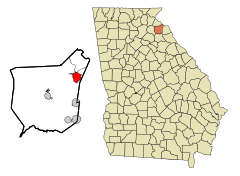 Franklin County Georgia Incorporated and Unincorporated areas Lavonia Highlighted.svg