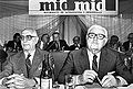 Frondizi con Frigerio en una reunión del MID en los 1970.