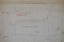 Plan de la gare montrant le terrain accordé aux Houillères de Ronchamp .