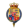 Garter-encircled arms of Christian X, King of Denmark.png