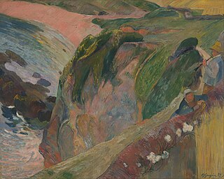 <i>The Flageolet Player on the Cliff</i> Painting by Paul Gauguin